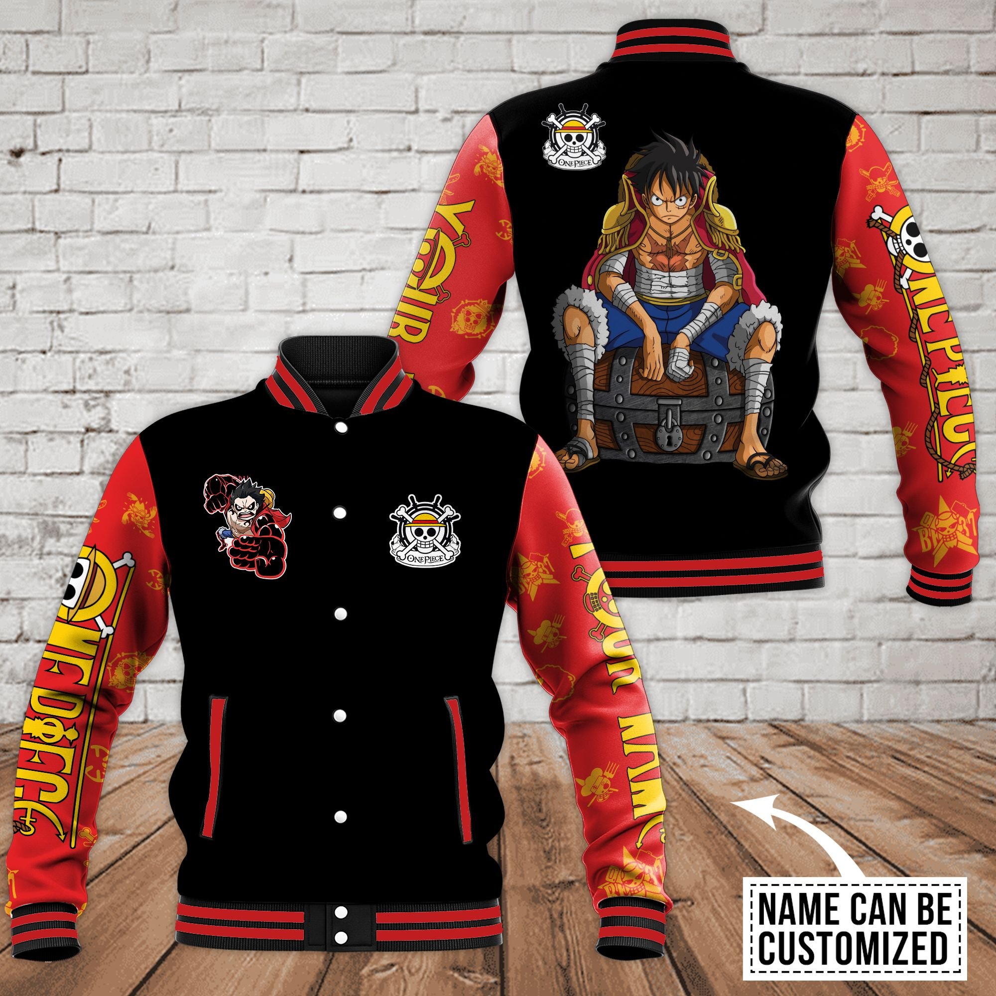 One Piece Cartoon Style Baseball Jacket For Fans