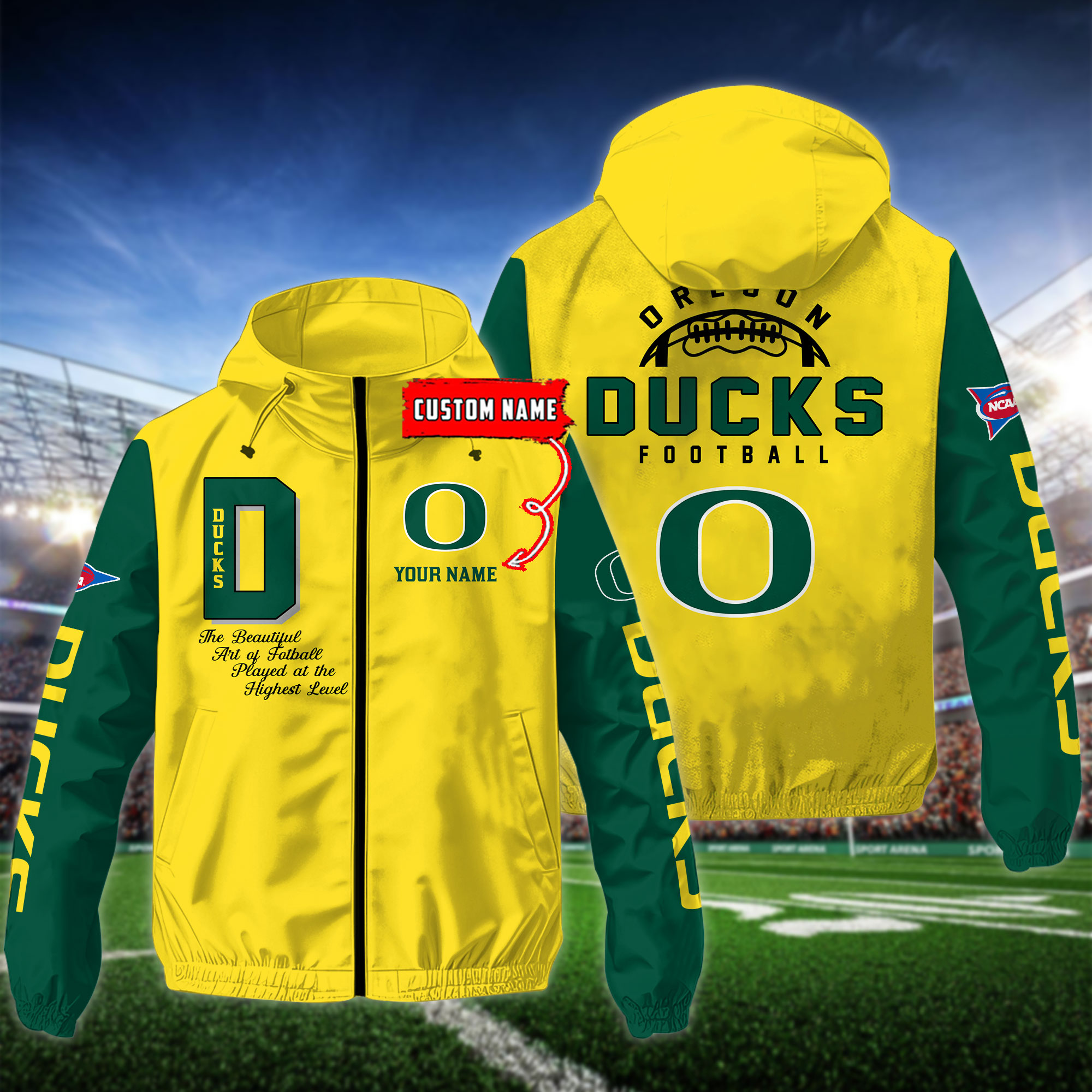 Oregon Ducks NCAA Personalized Style Windbreaker Jacket For Fans