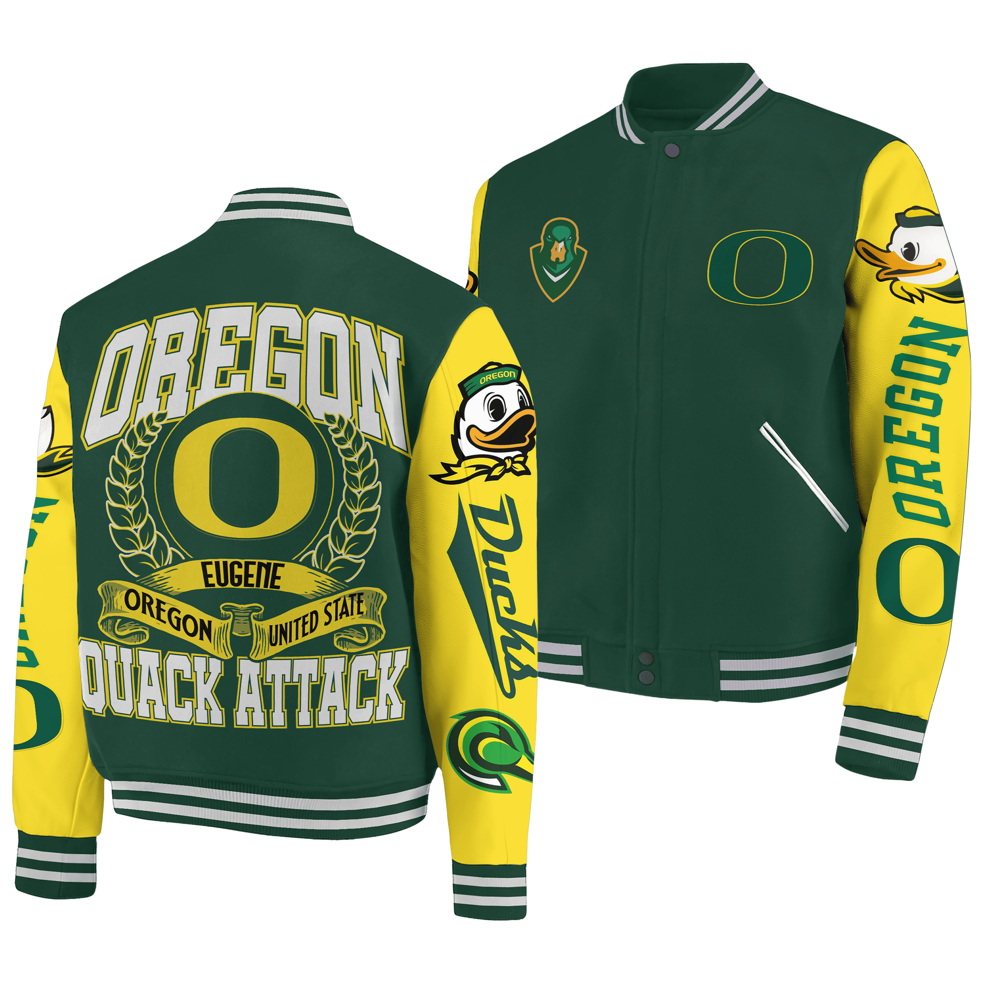 Oregon Ducks NCAA Style Baseball Jacket For Fans