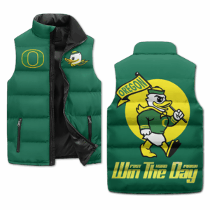 Oregon Ducks NCAA Style Sleeveless Puffer Jacket For Fans