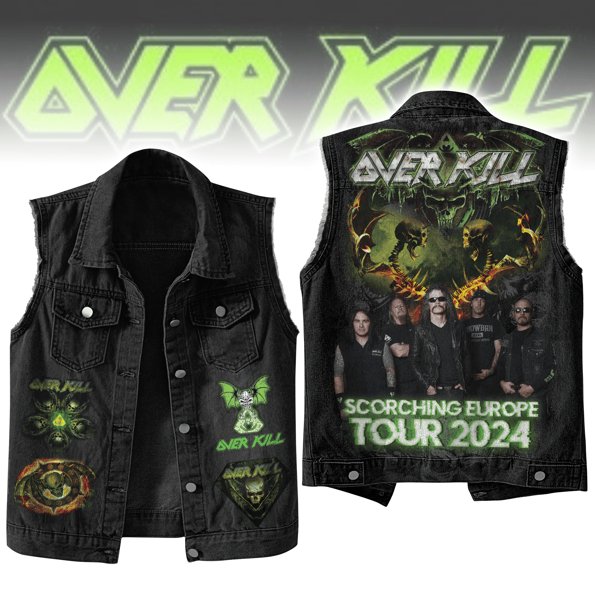 Over Kill Music Style Sleeveless Jacket For Fans