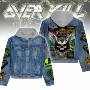 Overkill Music Style Hooded Denim Jacket For Fans