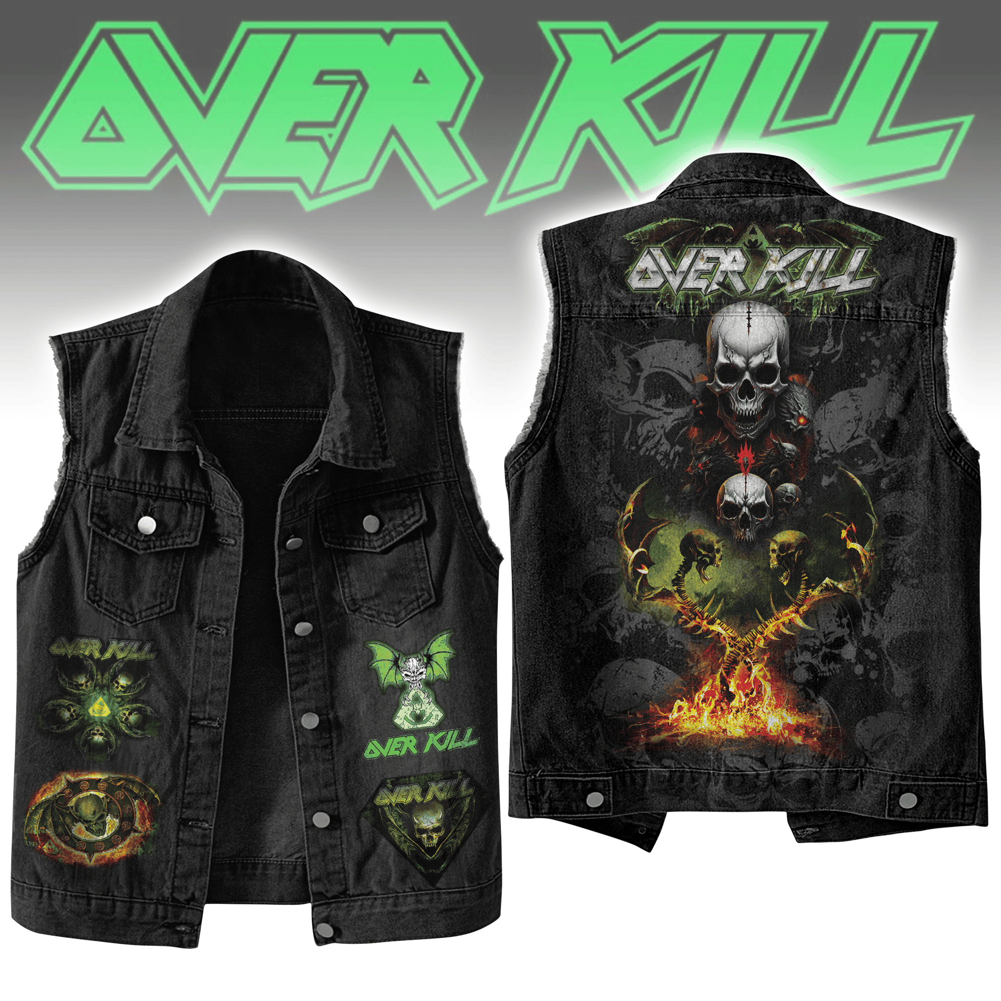 Overkill Music Style Sleeveless Jacket For Fans
