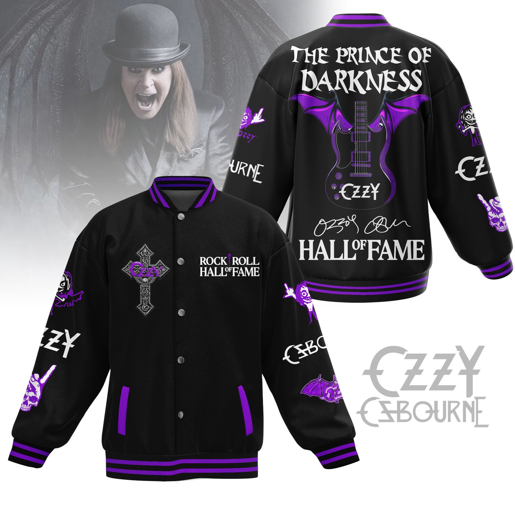 Ozzy Osbourne Music Style Baseball Jacket