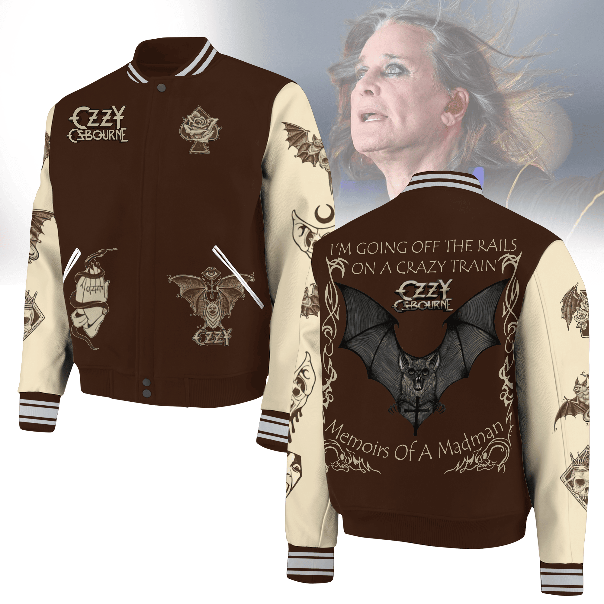 Ozzy Osbourne Music Style Baseball Jacket