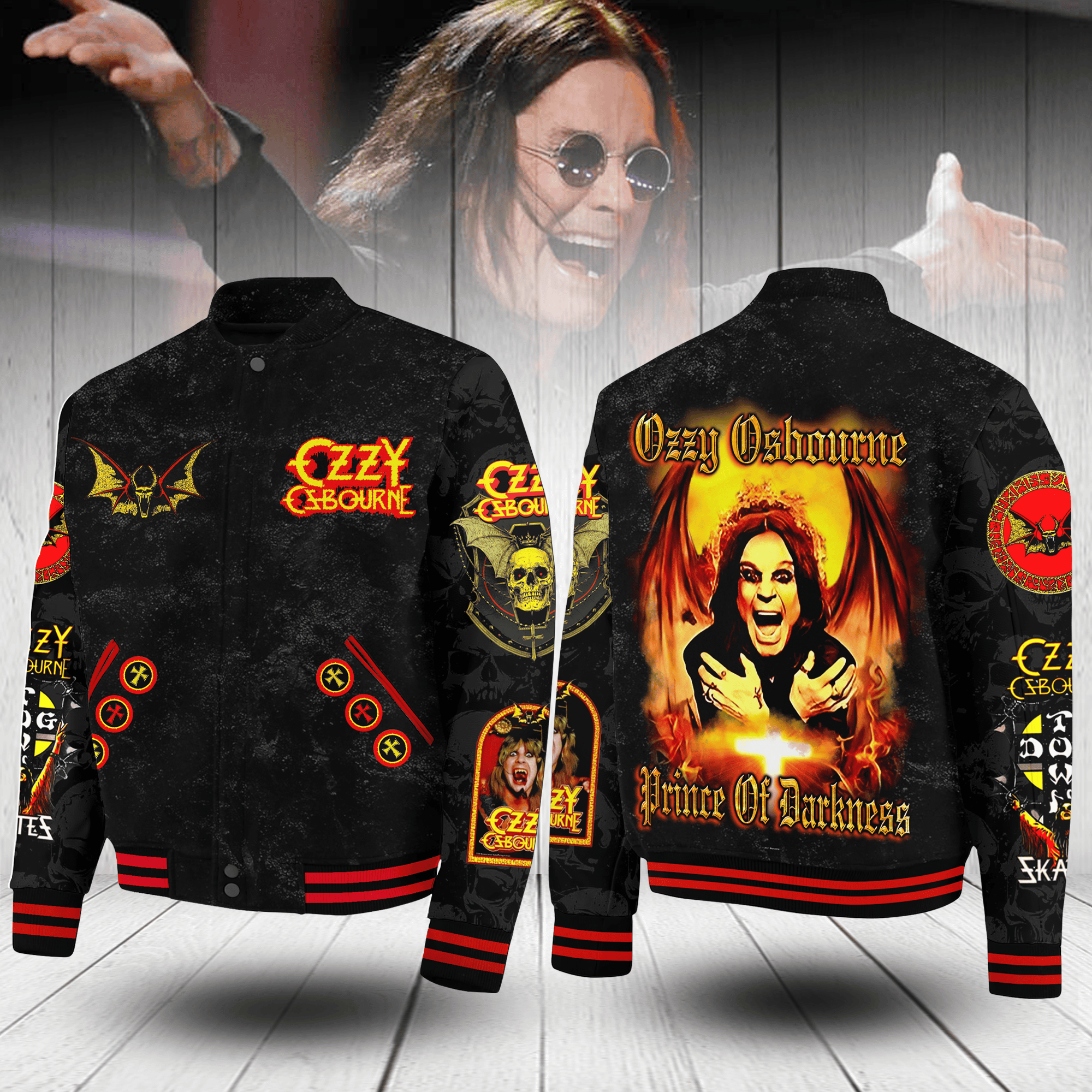 Ozzy Osbourne Music Style Baseball Jacket