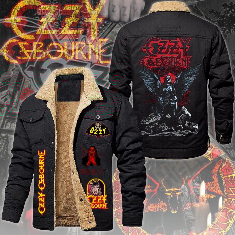 Ozzy Osbourne Music Style Fleece Thermal Cotton Jacket For Fans