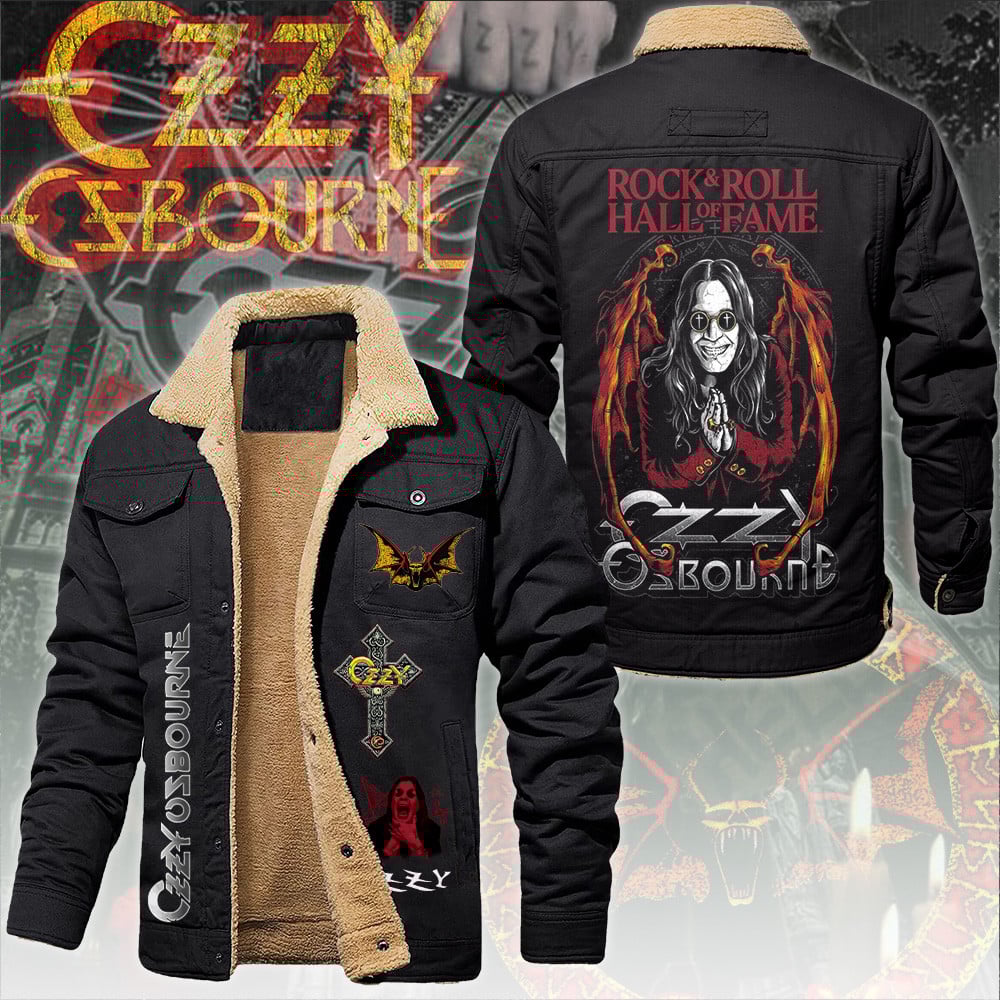 Ozzy Osbourne Music Style Fleece Thermal Cotton Jacket For Fans
