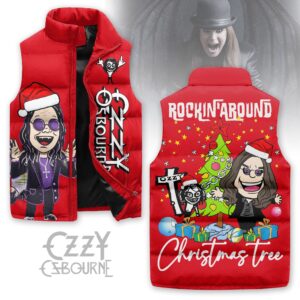 Ozzy Osbourne Music Style Sleeveless Puffer Jacket