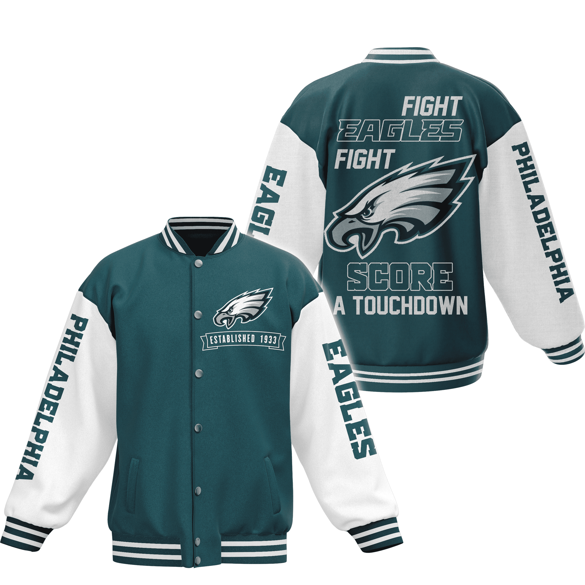 Philadelphia Eagles NFL Style Baseball Jacket For Fans