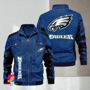Philadelphia Eagles NFL Style Denim Jacket For Fans