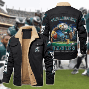 Philadelphia Eagles NFL Style Fleece Thermal Cotton Jacket For Fans