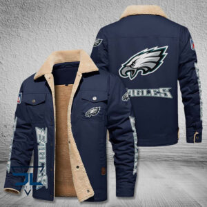 Philadelphia Eagles NFL Style Fleece Thermal Cotton Jacket For Fans