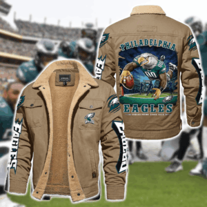Philadelphia Eagles NFL Style Fleece Thermal Cotton Jacket For Fans