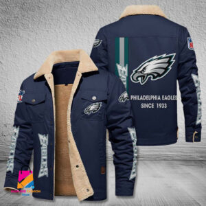 Philadelphia Eagles NFL Style Fleece Thermal Cotton Jacket For Fans