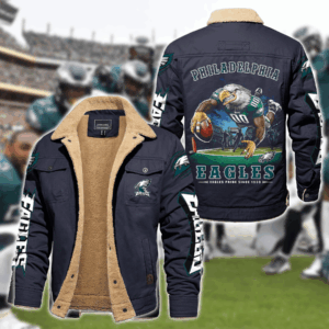 Philadelphia Eagles NFL Style Fleece Thermal Cotton Jacket For Fans