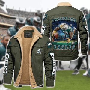 Philadelphia Eagles NFL Style Fleece Thermal Cotton Jacket For Fans