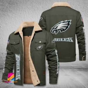 Philadelphia Eagles NFL Style Fleece Thermal Cotton Jacket For Fans