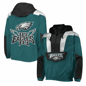 Philadelphia Eagles NFL Style Half-Zip Hoodie Jacket For Fans
