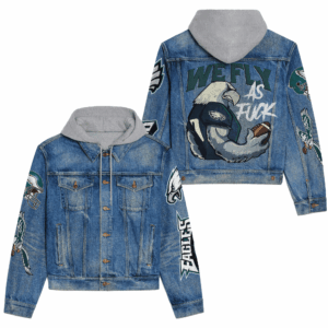 Philadelphia Eagles NFL Style Hooded Denim Jacket For Fans