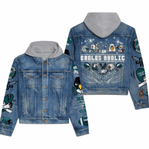Philadelphia Eagles NFL Style Hooded Denim Jacket For Fans