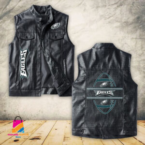 Philadelphia Eagles NFL Style Sleeveless Leather Jacket For Fans