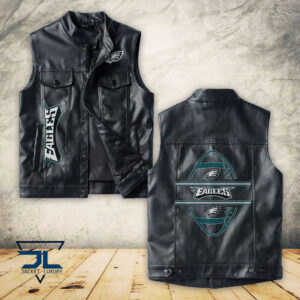 Philadelphia Eagles NFL Style Sleeveless Leather Jacket For Fans