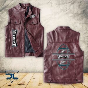 Philadelphia Eagles NFL Style Sleeveless Leather Jacket For Fans