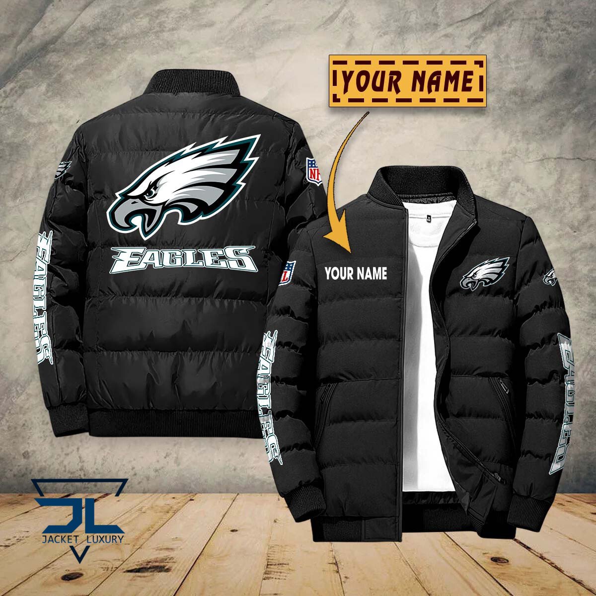 Philadelphia Eagles NFL Style Puffer Jacket For Fans