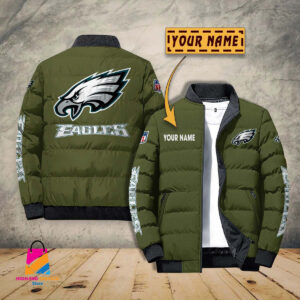 Philadelphia Eagles NFL Style Puffer Jacket For Fans