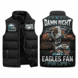 Philadelphia Eagles NFL Style Sleeveless Puffer Jacket For Fans