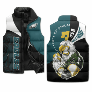 Philadelphia Eagles NFL Style Sleeveless Puffer Jacket For Fans