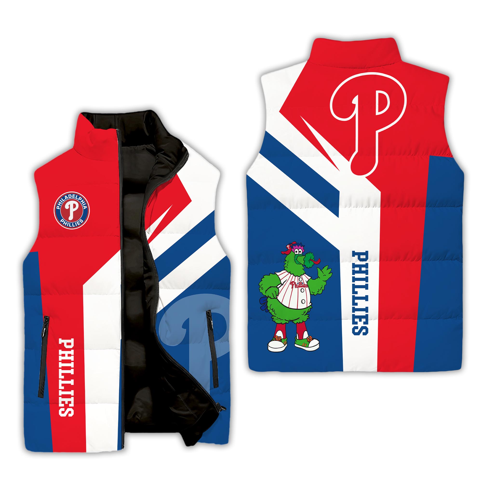 Philadelphia Phillies MLB Style Sleeveless Puffer Jacket For Fans