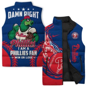 Philadelphia Phillies MLB Style Sleeveless Puffer Jacket For Fans