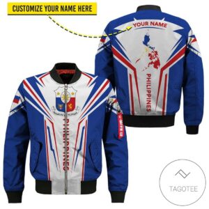 Philippines Map Style Bomber Jacket For Fans