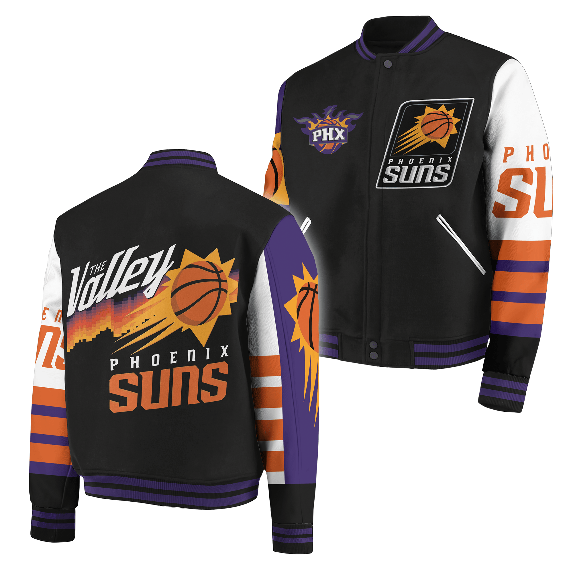 Phoenix Suns NBA Style Baseball Jacket For Fans