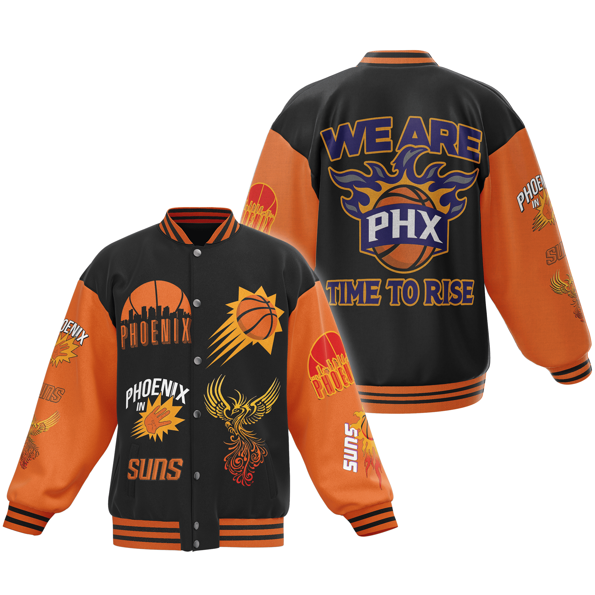 Phoenix Suns NBA Style Baseball Jacket For Fans