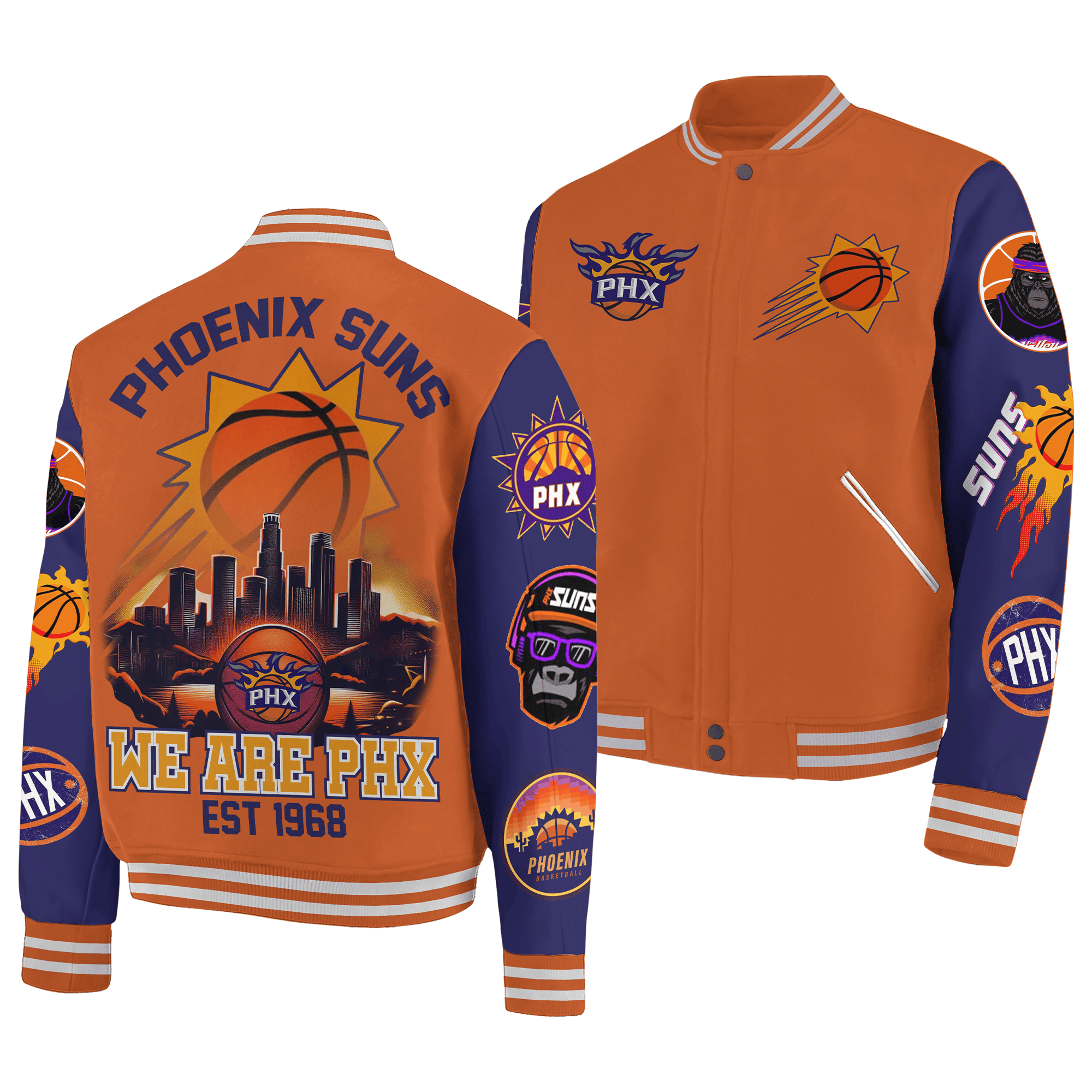 Phoenix Suns NBA Style Baseball Jacket For Fans
