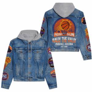 Phoenix Suns NBA Style Hooded Denim Jacket For Fans