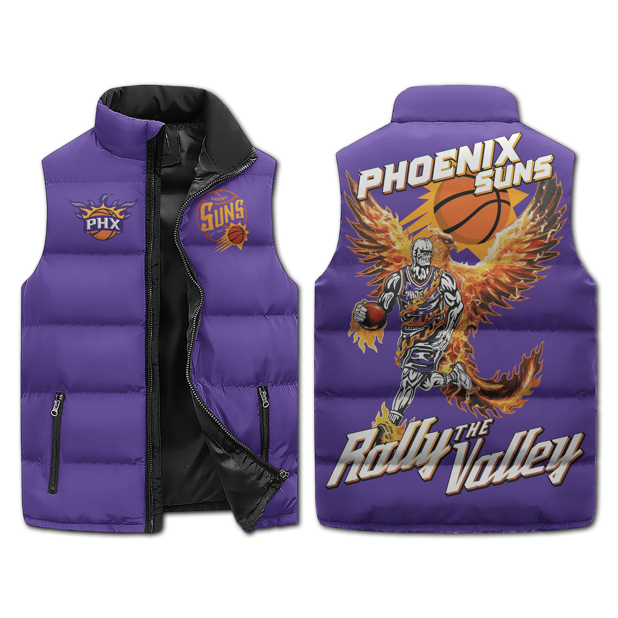 Phoenix Suns NBA Style Sleeveless Puffer Jacket For Fans