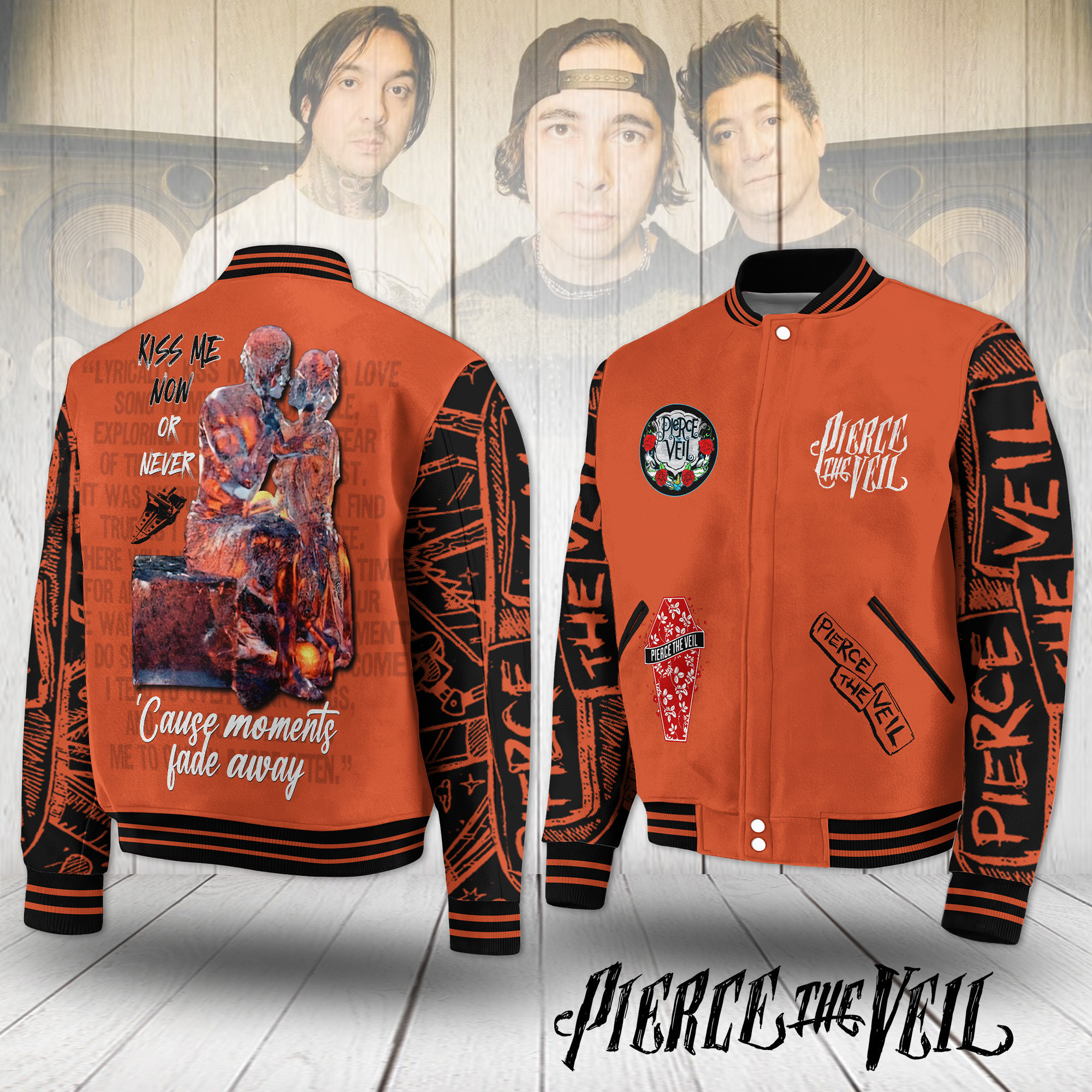 Pierce the Veil Music Style Baseball Jacket
