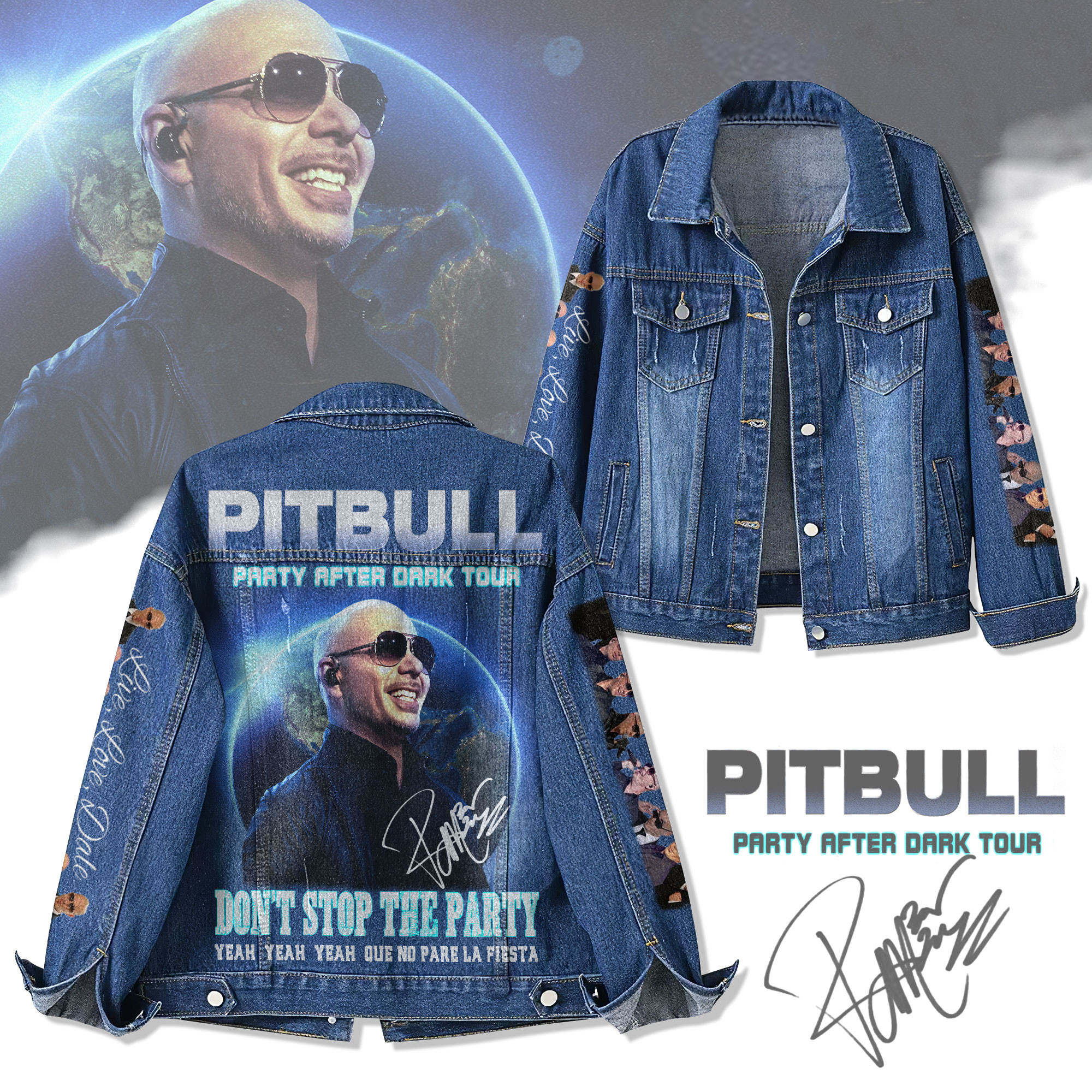 Pitbull Music Denim Jacket Gift For Fans