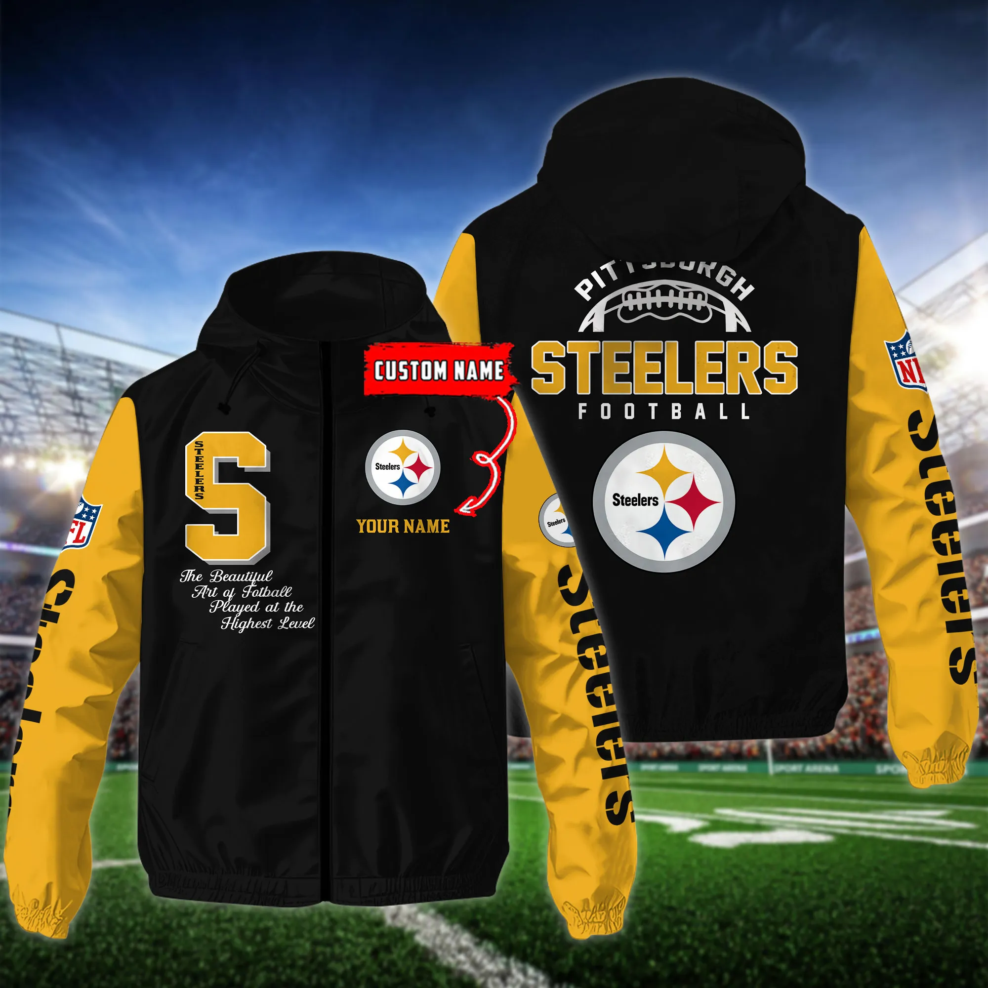 Pittsburgh Steelers NFL Personalized Style Windbreaker Jacket For Fans