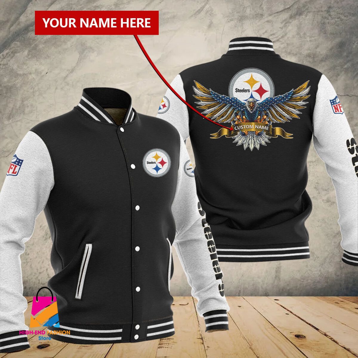 Pittsburgh Steelers NFL Style Baseball Jacket For Fan