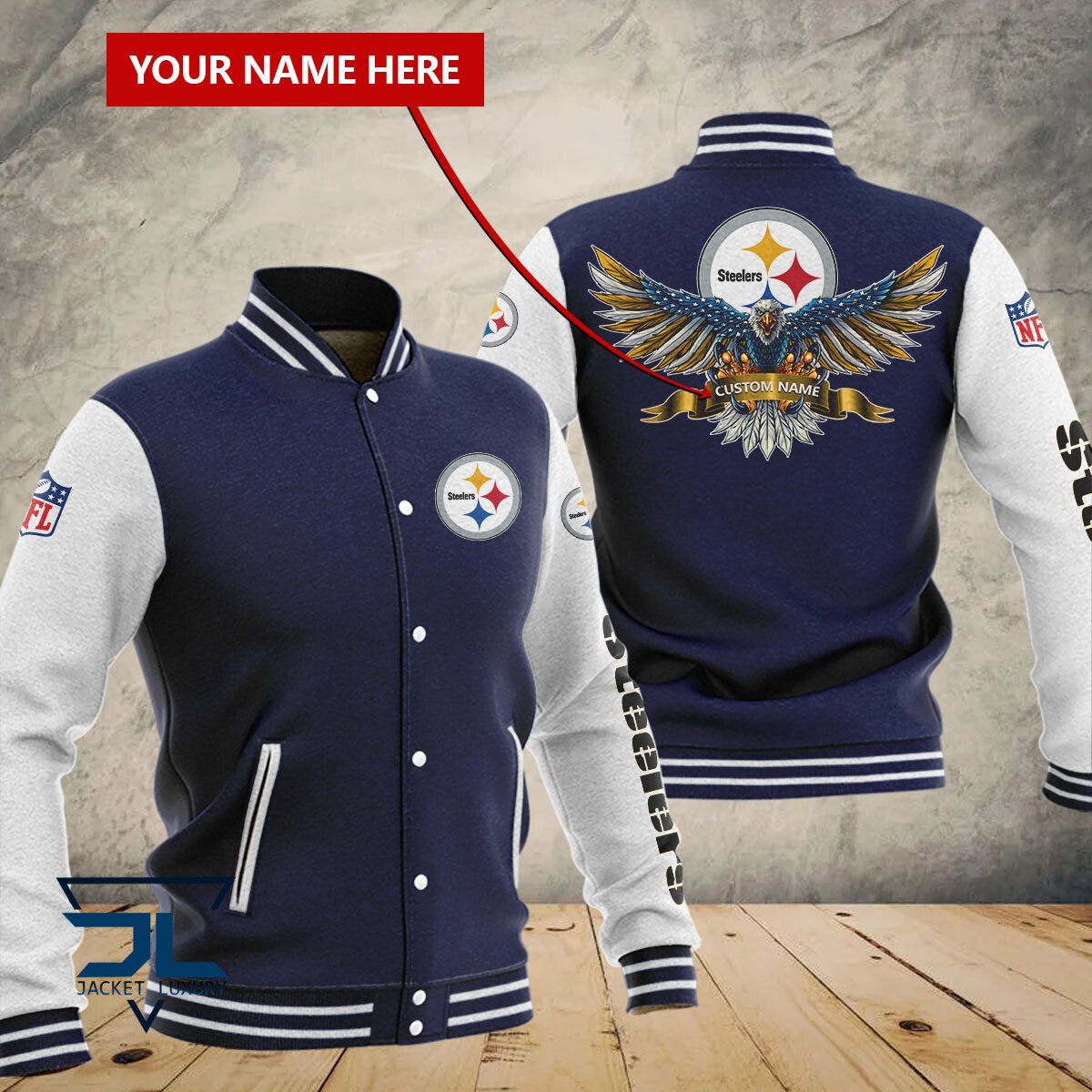Pittsburgh Steelers NFL Style Baseball Jacket For Fan