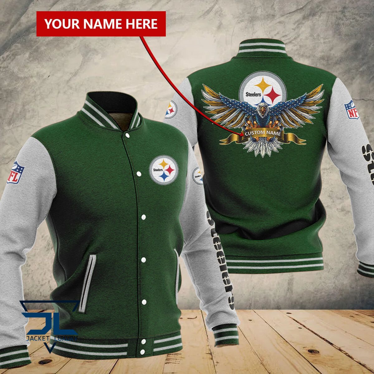 Pittsburgh Steelers NFL Style Baseball Jacket For Fan