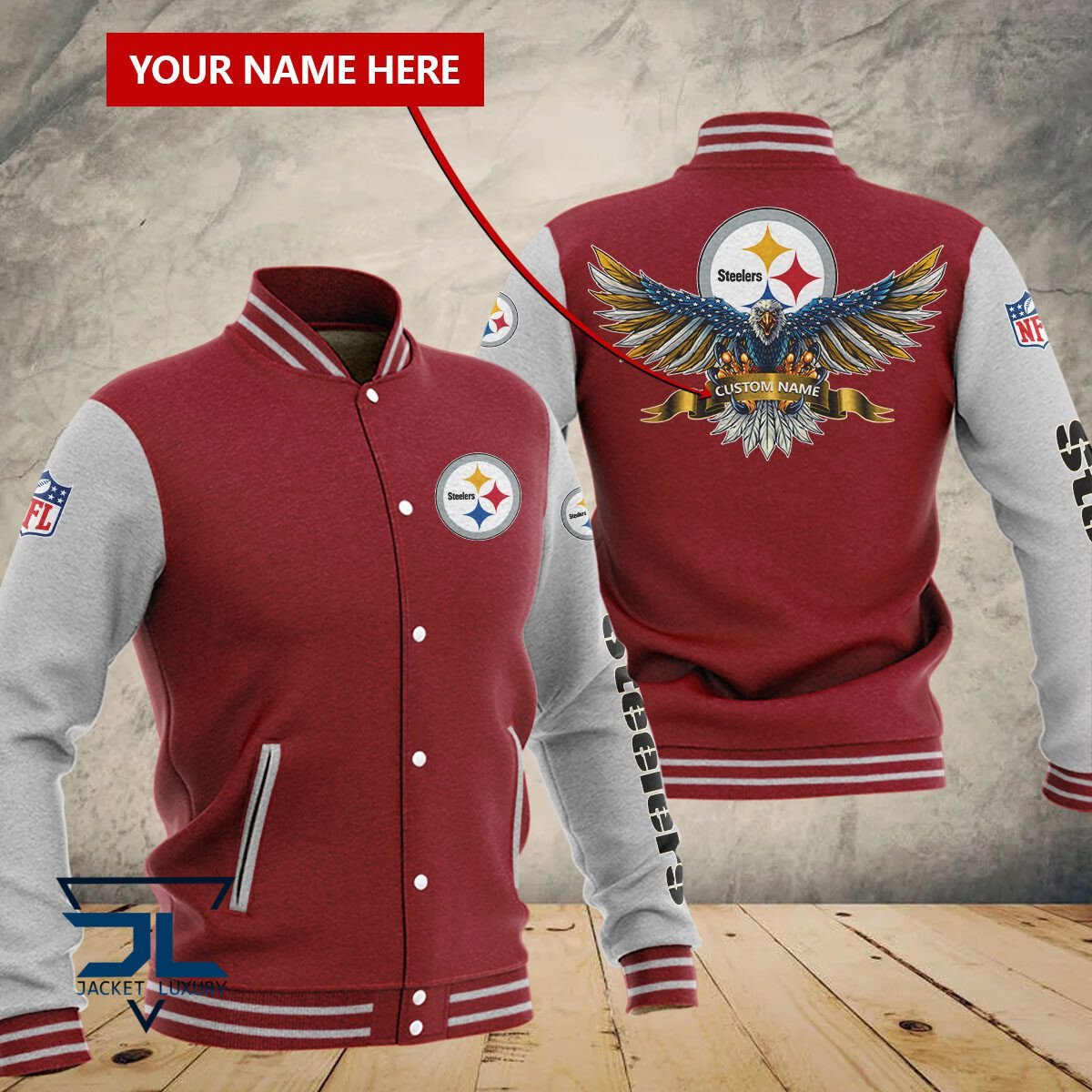 Pittsburgh Steelers NFL Style Baseball Jacket For Fan