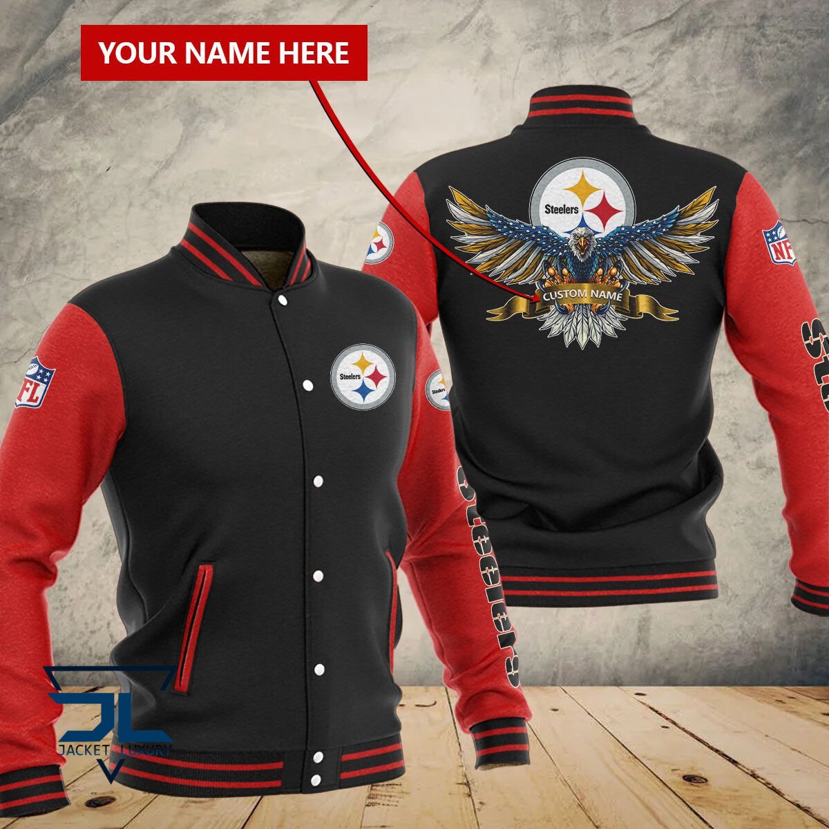 Pittsburgh Steelers NFL Style Baseball Jacket For Fan