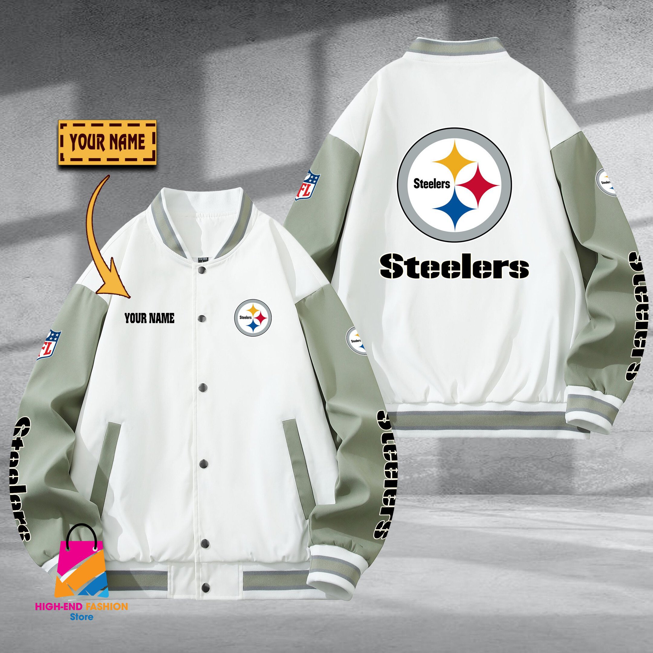 Pittsburgh Steelers NFL Style Baseball Jacket For Fans