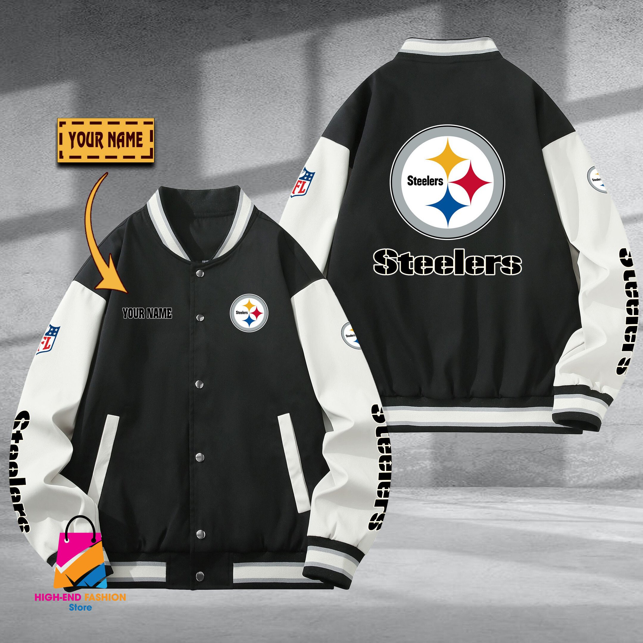 Pittsburgh Steelers NFL Style Baseball Jacket For Fans